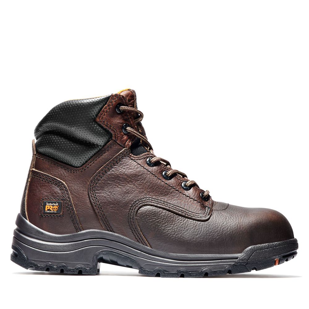 Timberland Mens Work Boots PRO® TiTAN® 6" Comp Toe - Brown - India IR8475239